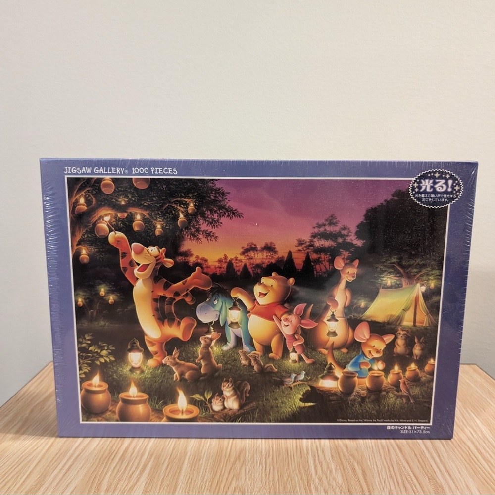 Tenyo Japan Winnie the Pooh Luminous Puzzle 1000 pcs Candle Party in the Forest